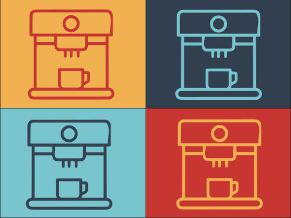 An Elegant Coffee Machine Logo for Modern Graphics