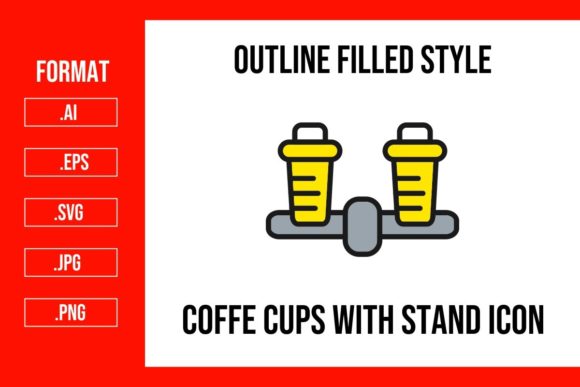 Coffe Cup with Stand Outline Filled Icon: A Designer's Field Test Before Stitching
