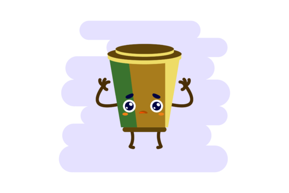 Coffee Cup Character Kawaii Clipart: Graphics & Freebies