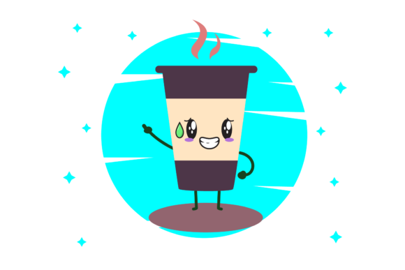 Coffee Cup Cold Break Circle Bubble: Graphics & Icons Review