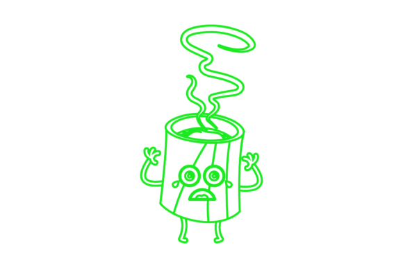 Coffee Cup Dessert Kawaii Outline: Graphics & Icons Review