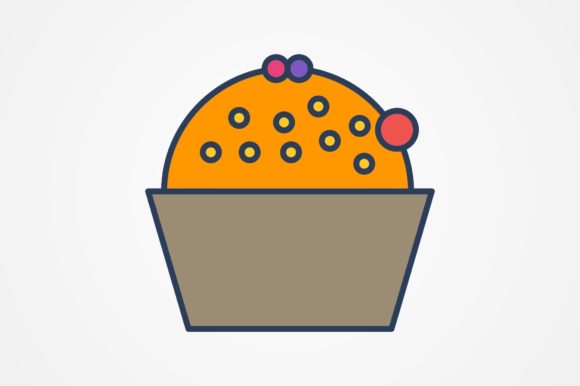 Cup Cake Line Filled Icon: A Graphics & Icons Review