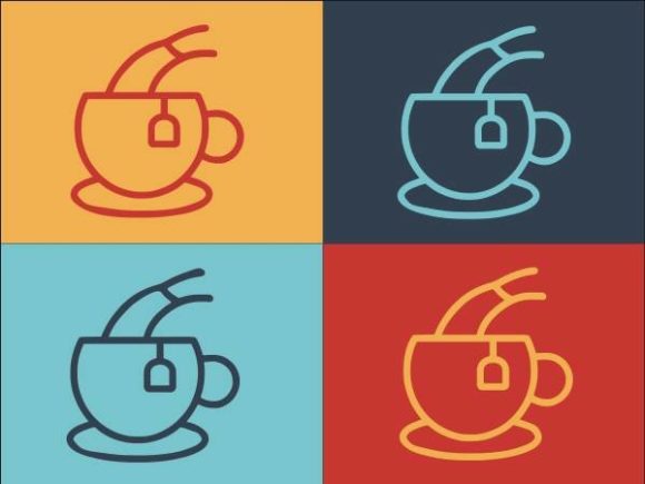 Morning Tea Cup Graphics for Modern Brand Logo Design