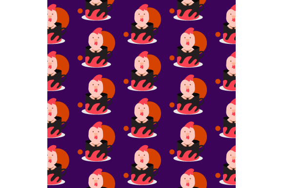 Seamless Chick in Cup: An Artful Pattern for Graphics