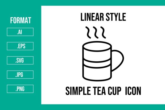 Simple Tea Cup Icons: Graphics for Polished Editorial Design