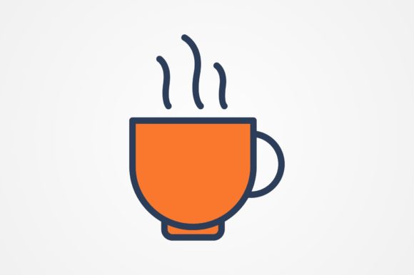 Tea Cup Line Filled Icon: Icon for Blog Graphics